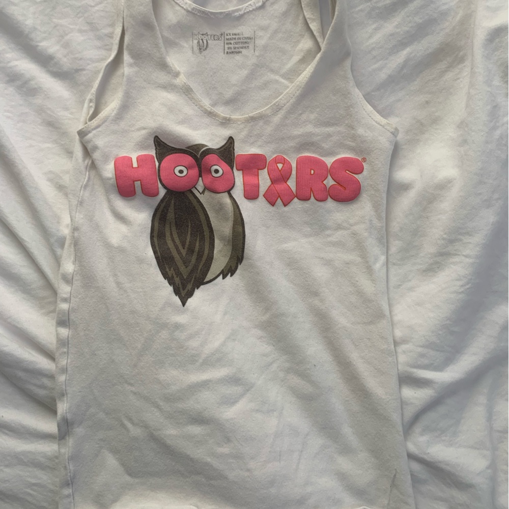 Hooters tank top breast cancer shirt